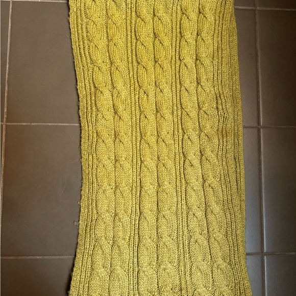 LUXURY WOODEN SHIPS WOOL TUBE SCARF infinity mustard color mohair blend unisex - Picture 9 of 14